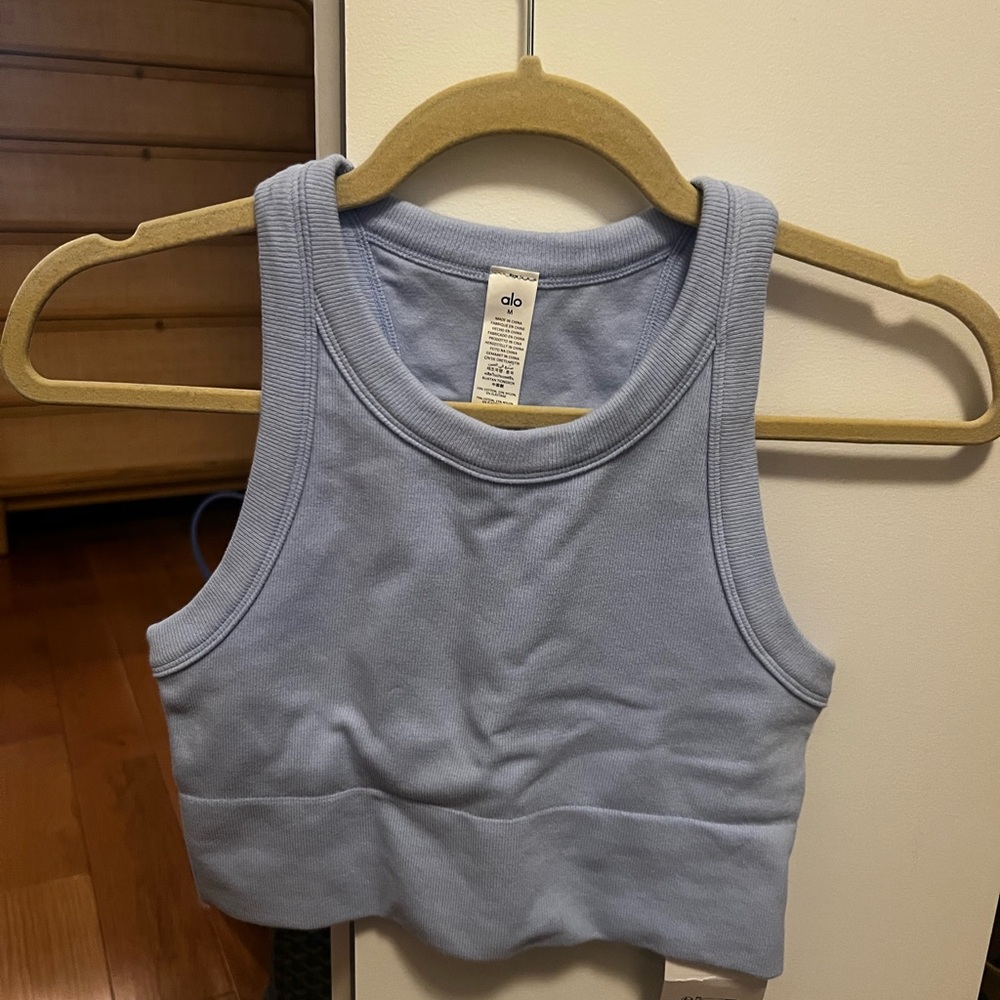 ALO Yoga Light Blue Crop Top